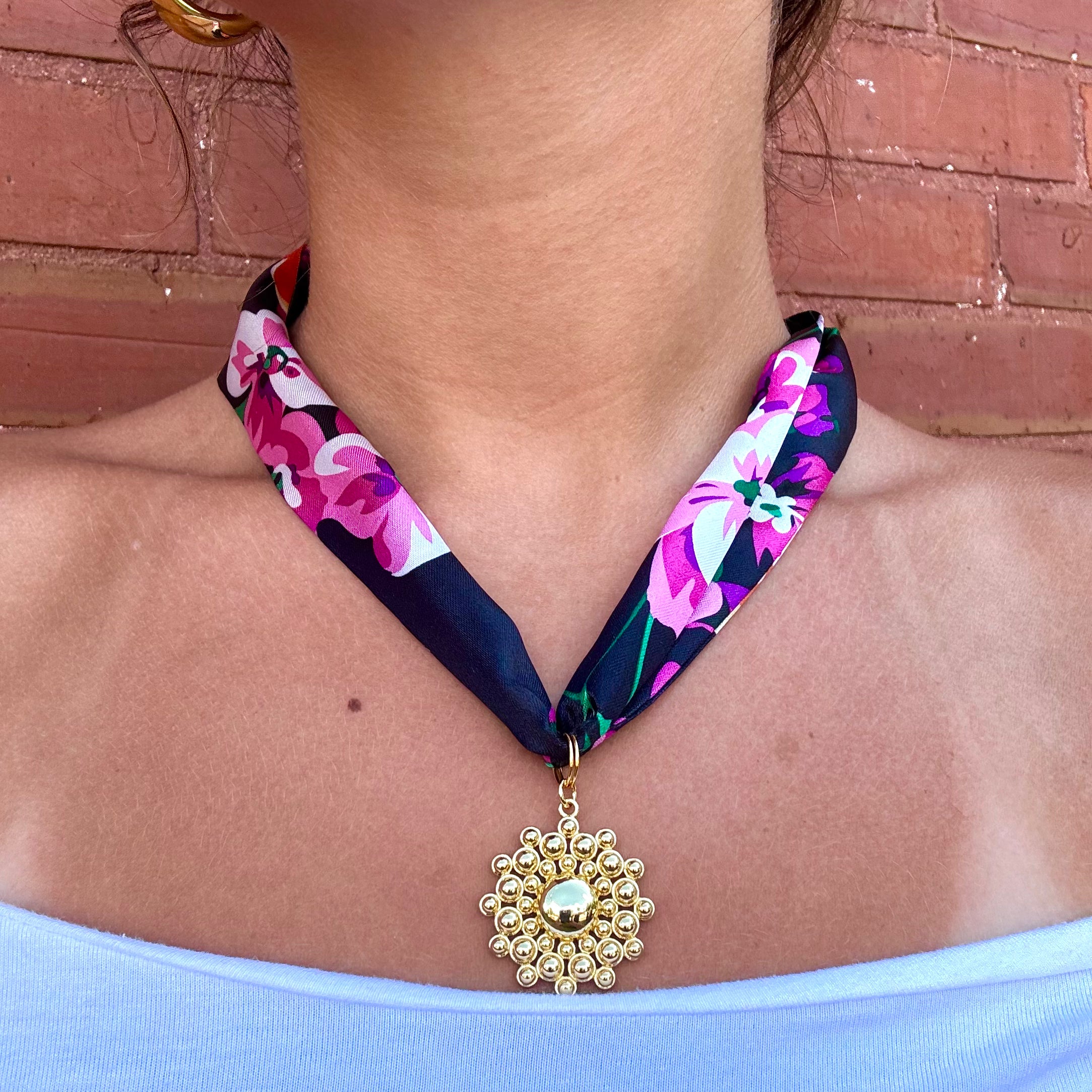 Floral Affair Scarf Necklace