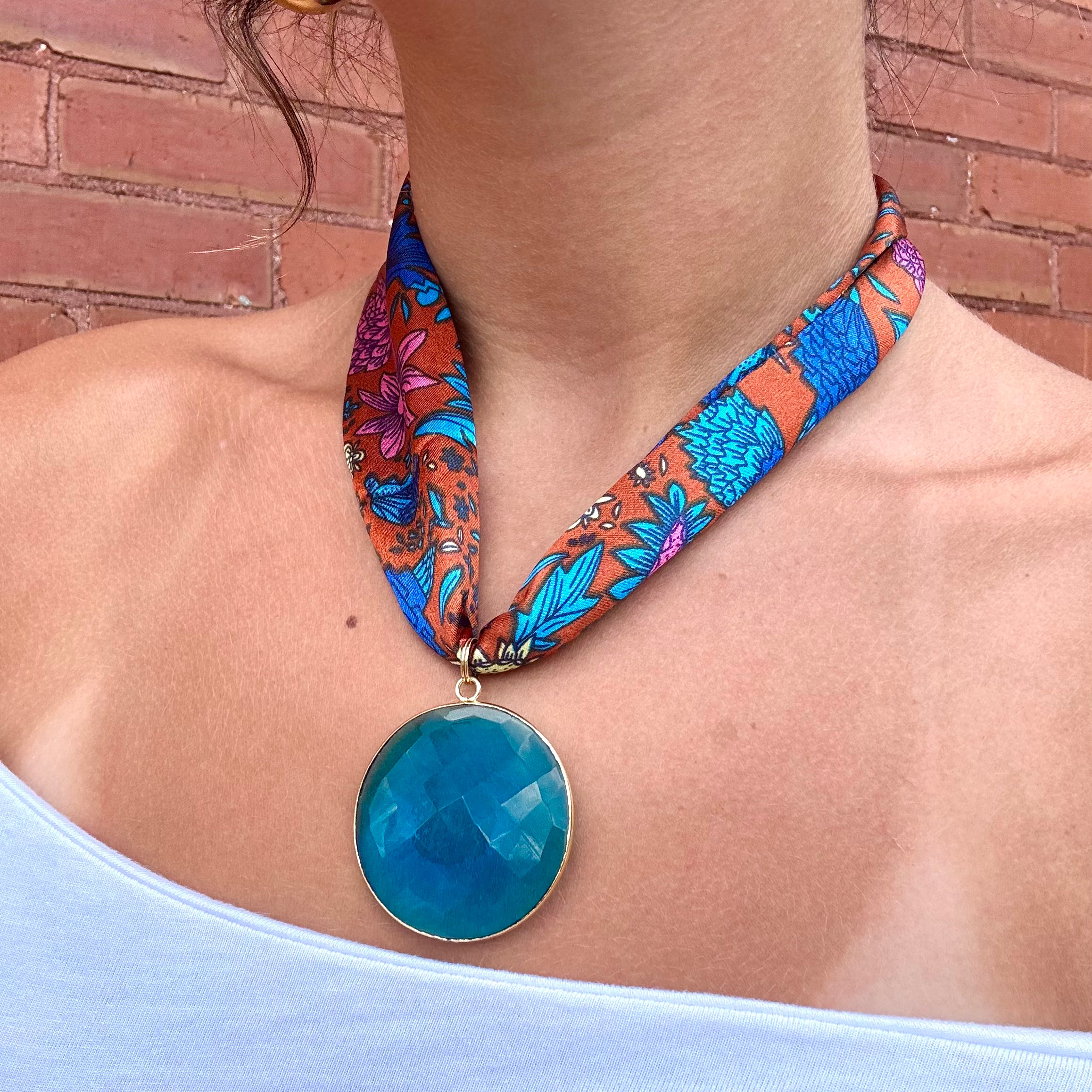 Orchid Glow Scarf Necklace