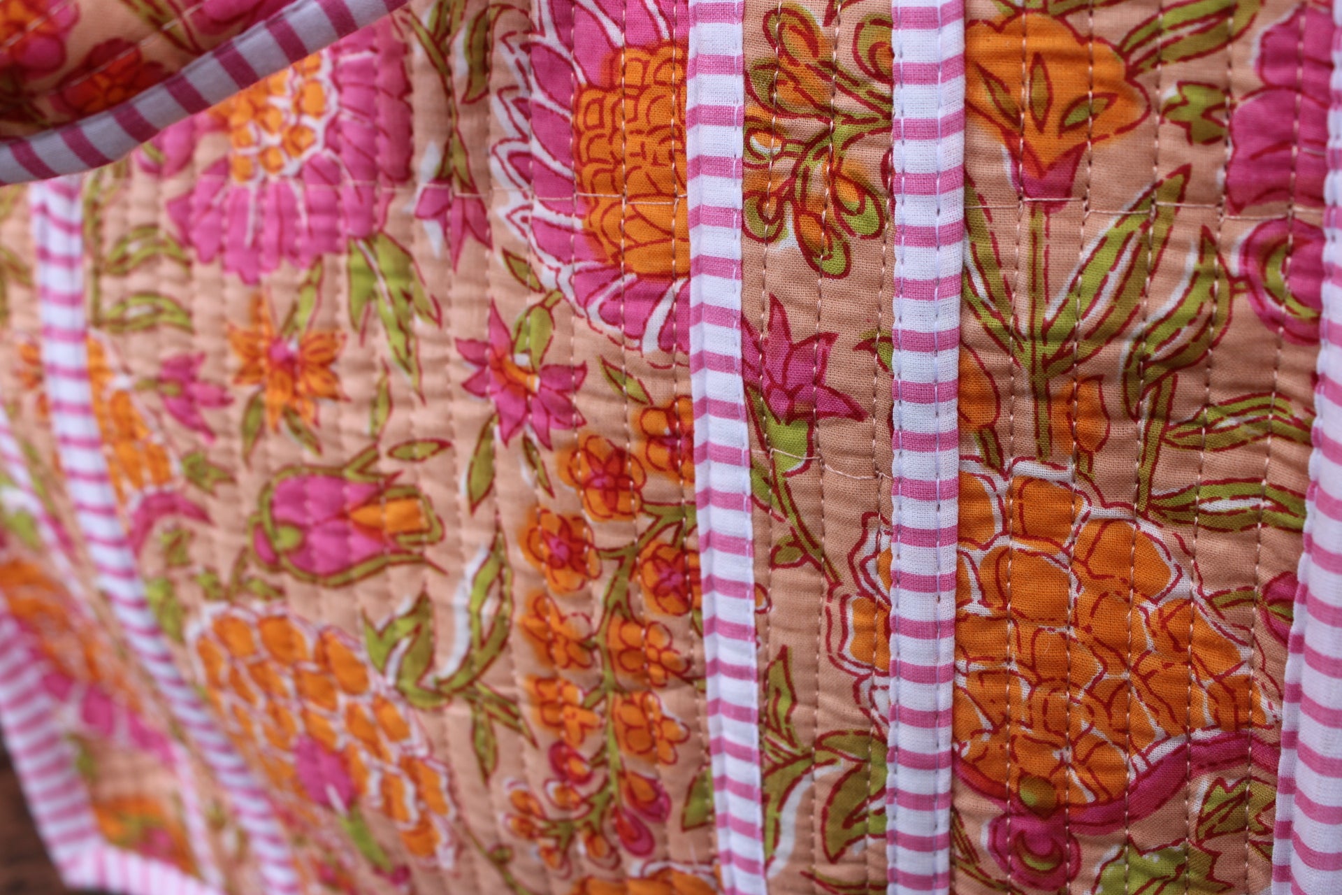 Quilted Tote In Peachy Keene
