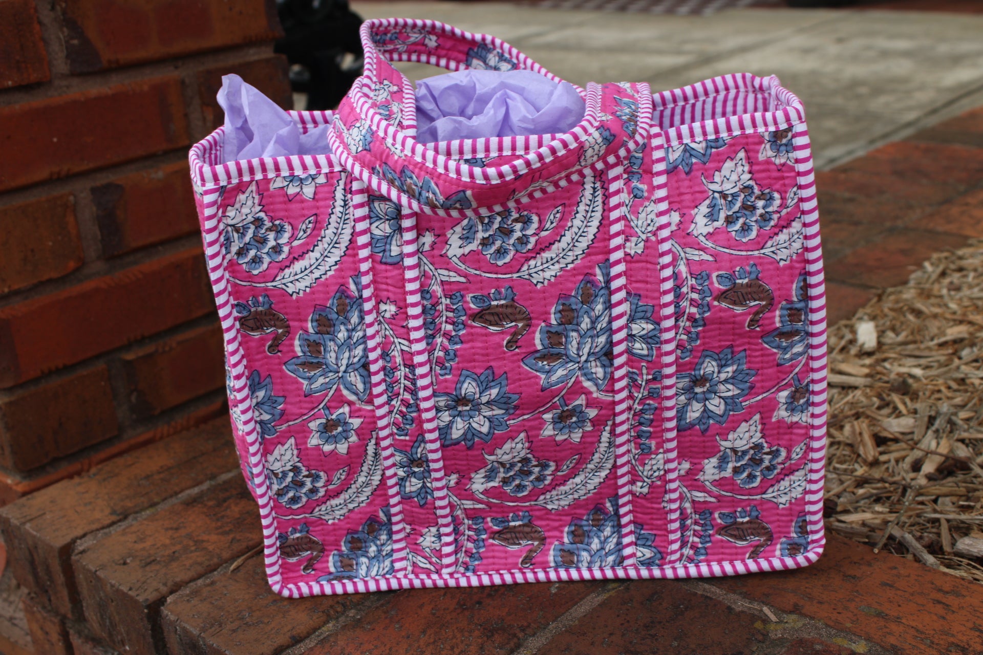 Mini Quilted Tote In Garden Gate