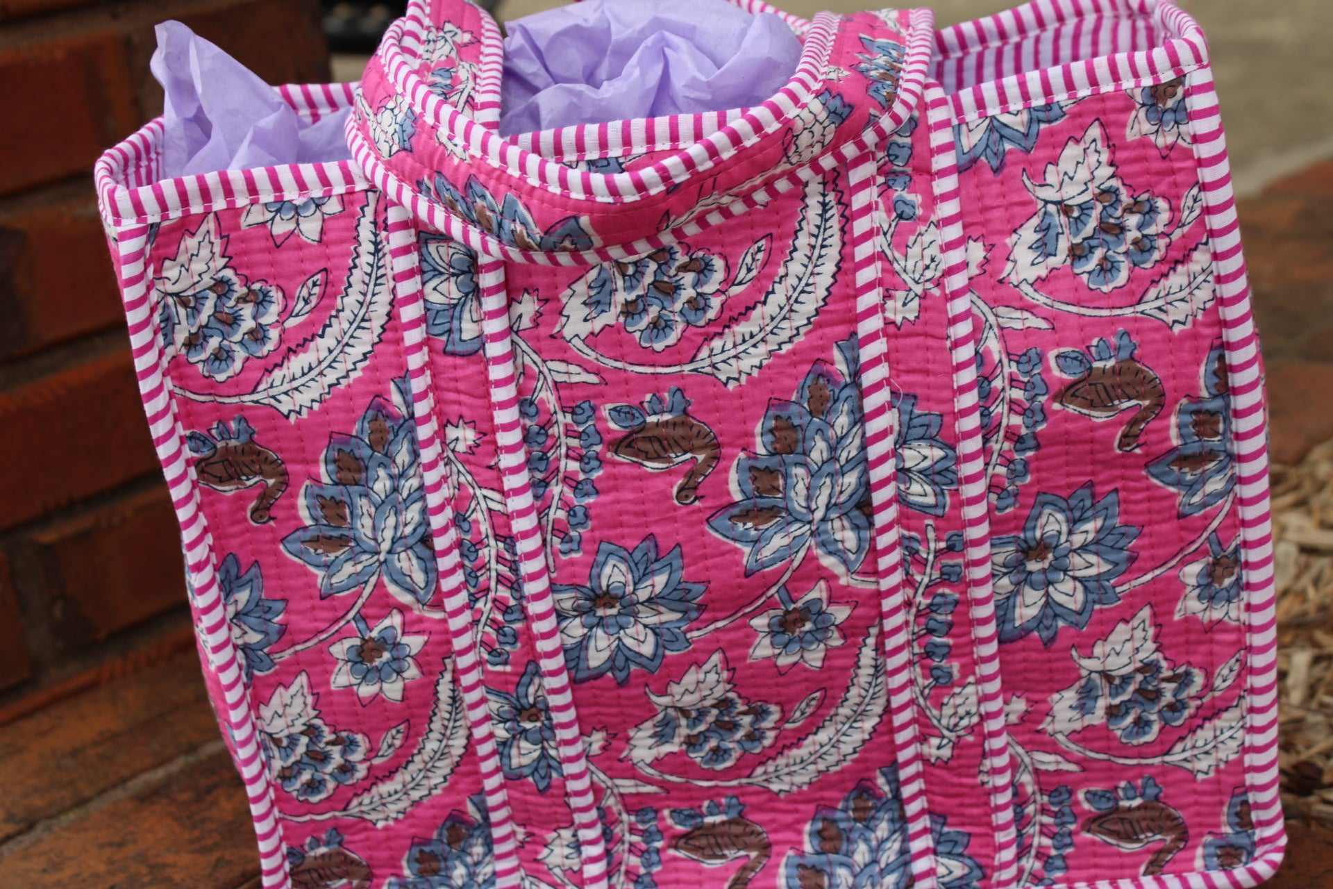 Mini Quilted Tote In Garden Gate