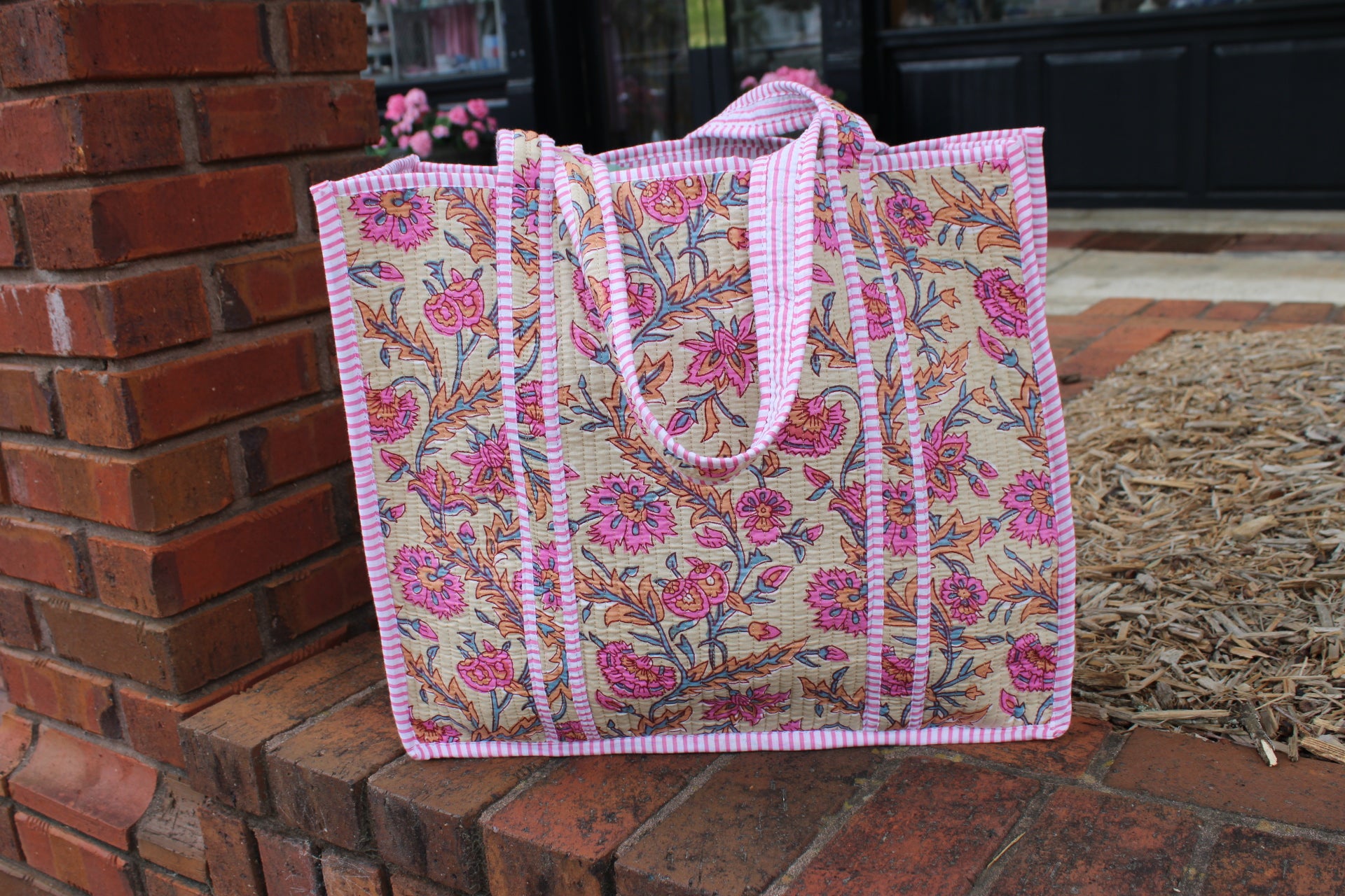 Quilted Tote In Petals Please