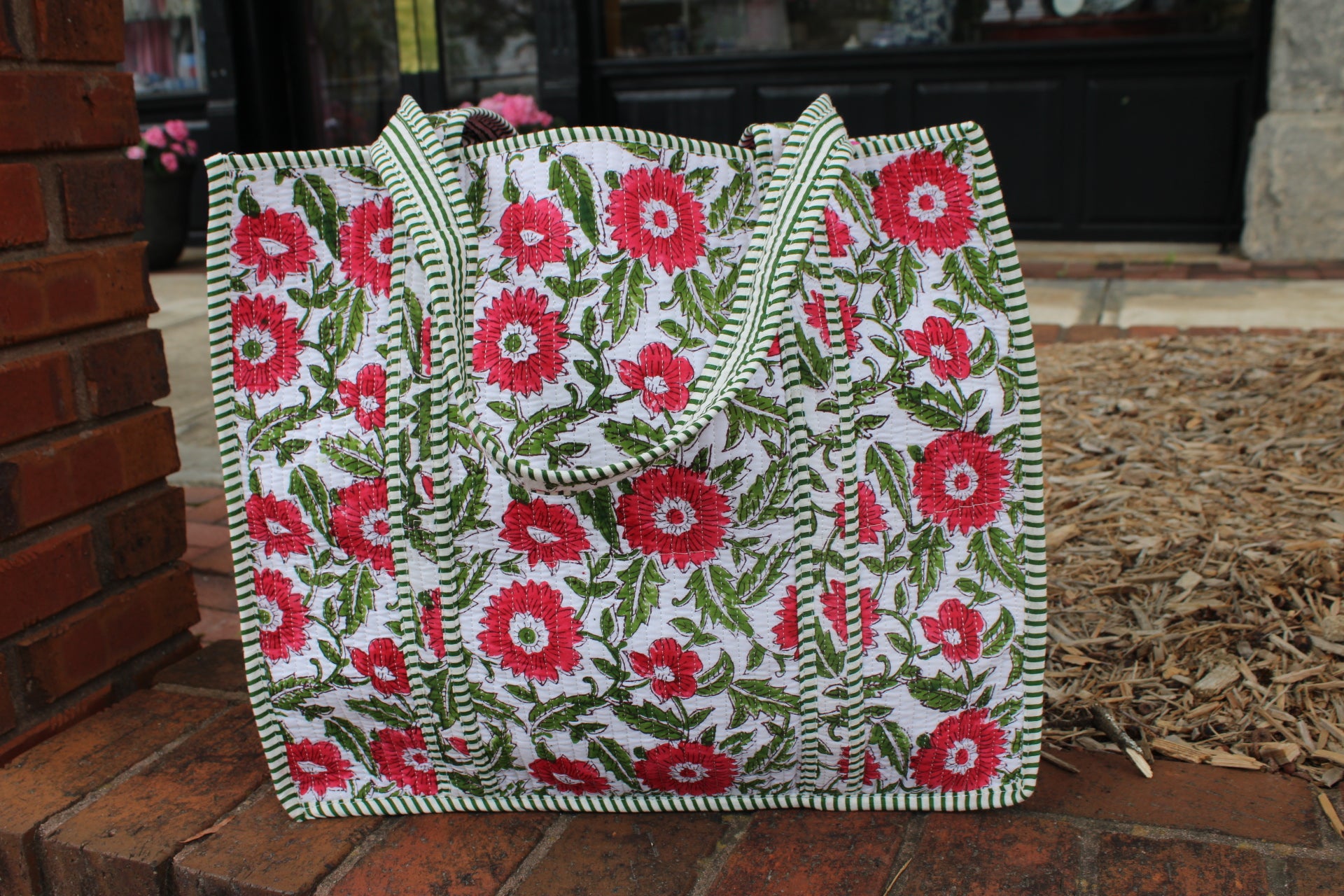 Quilted Tote In English Garden