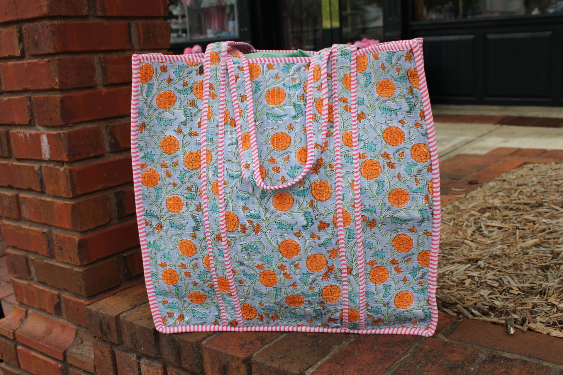 Quilted Tote In Tropical Punch