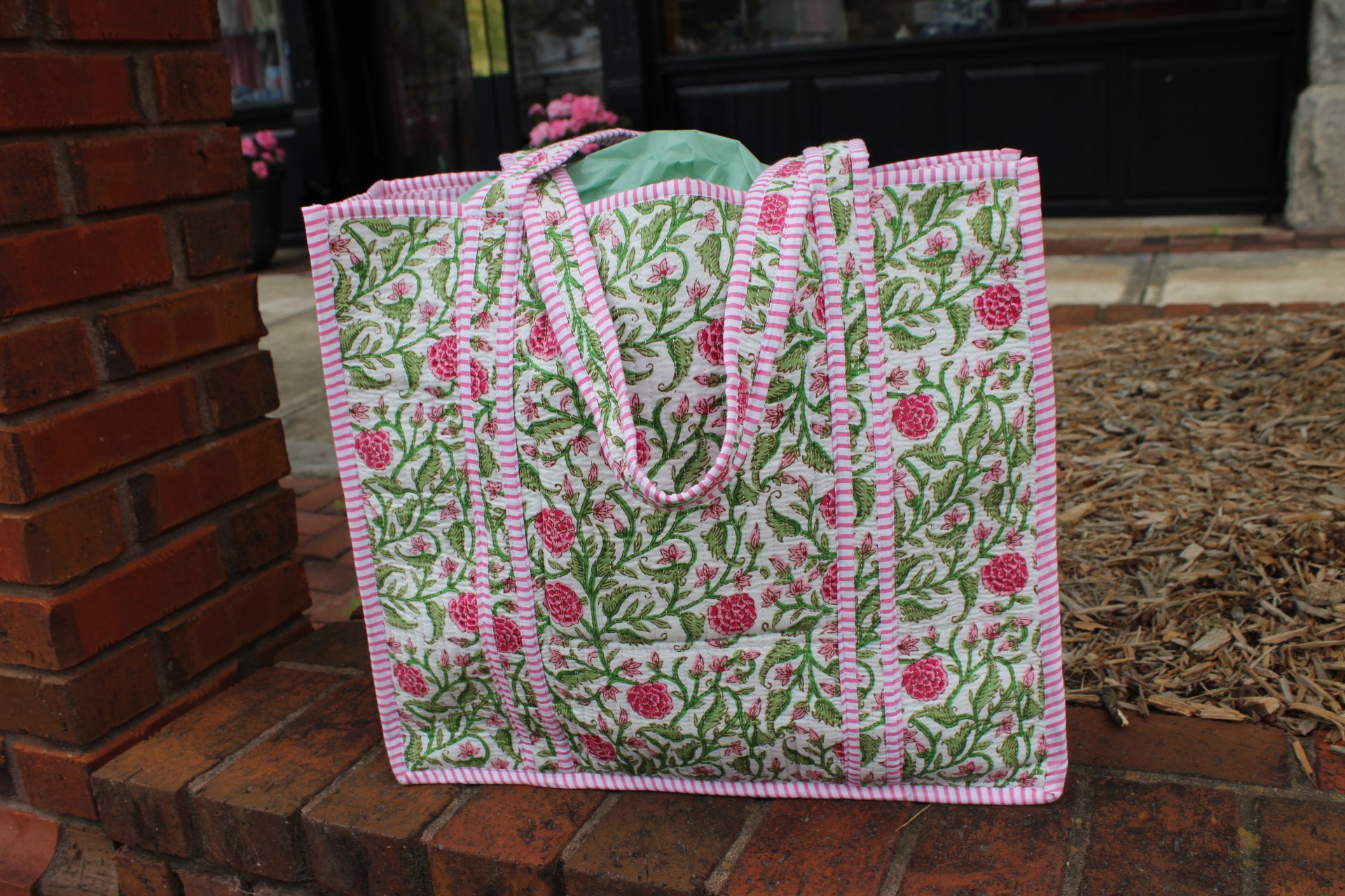 Quilted Tote In Tea Time