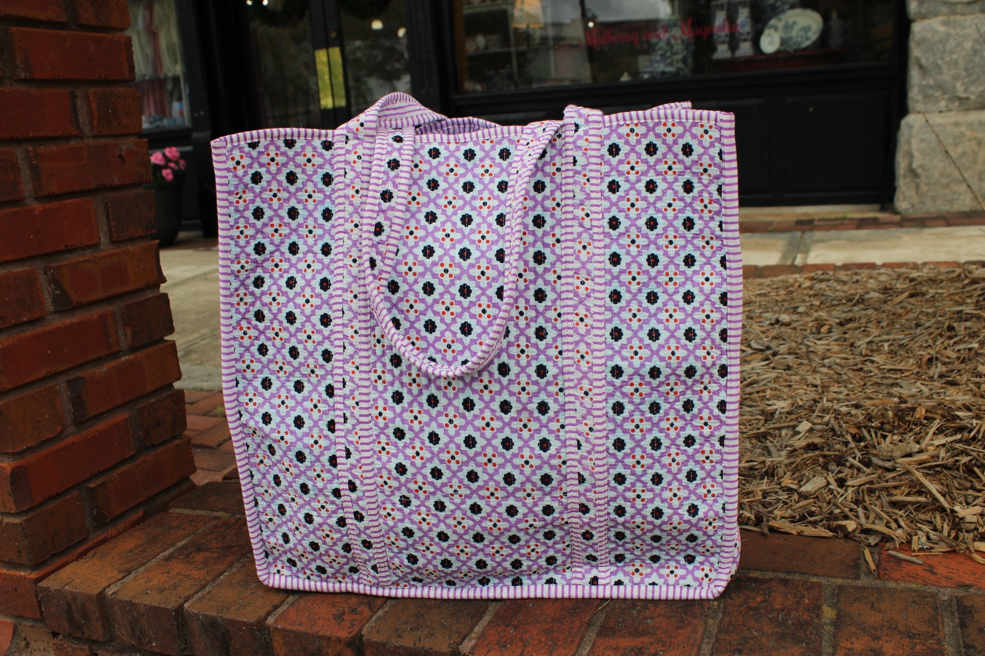 Quilted Tote In Modern Bloom