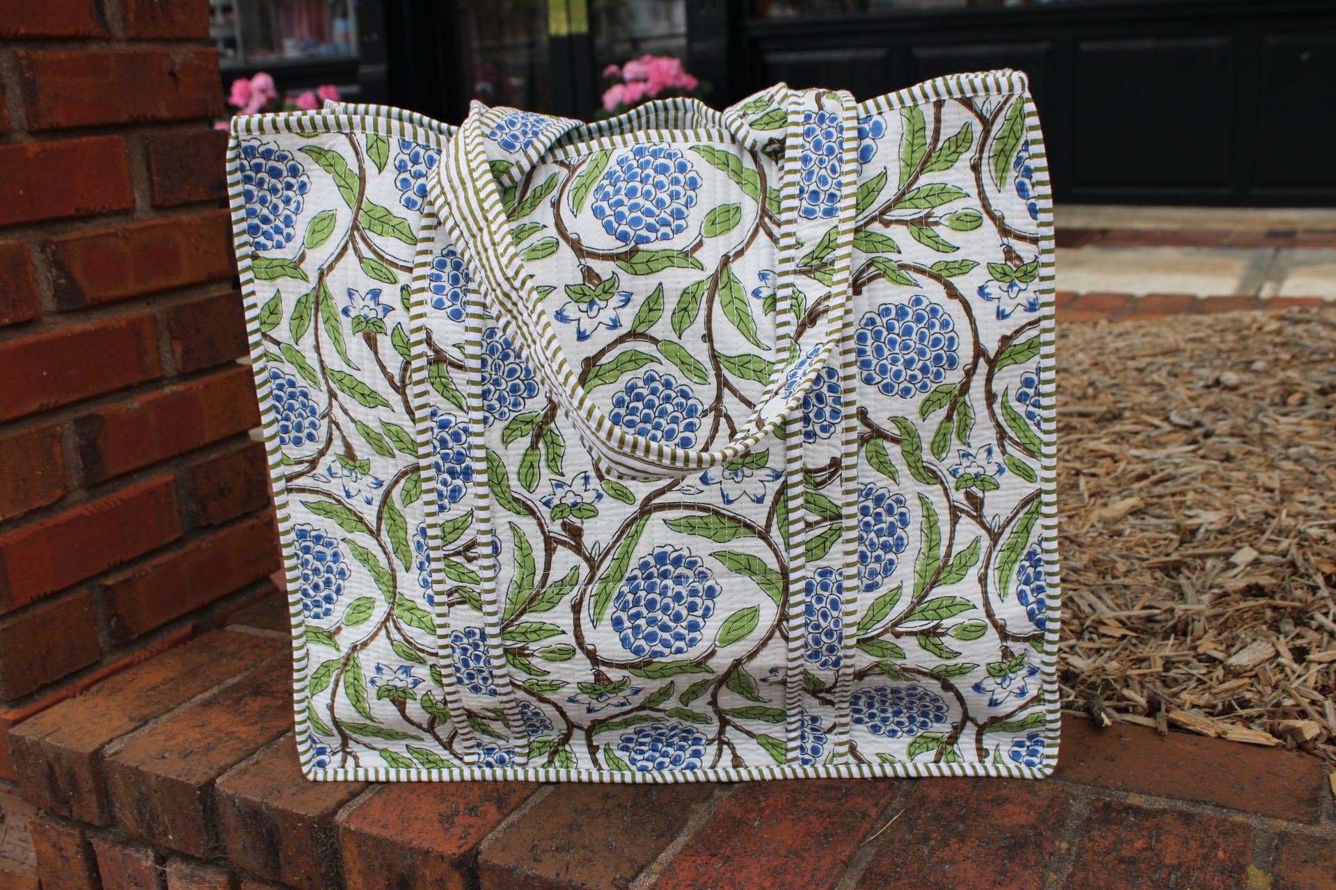 Quilted Tote In Coastal Prep