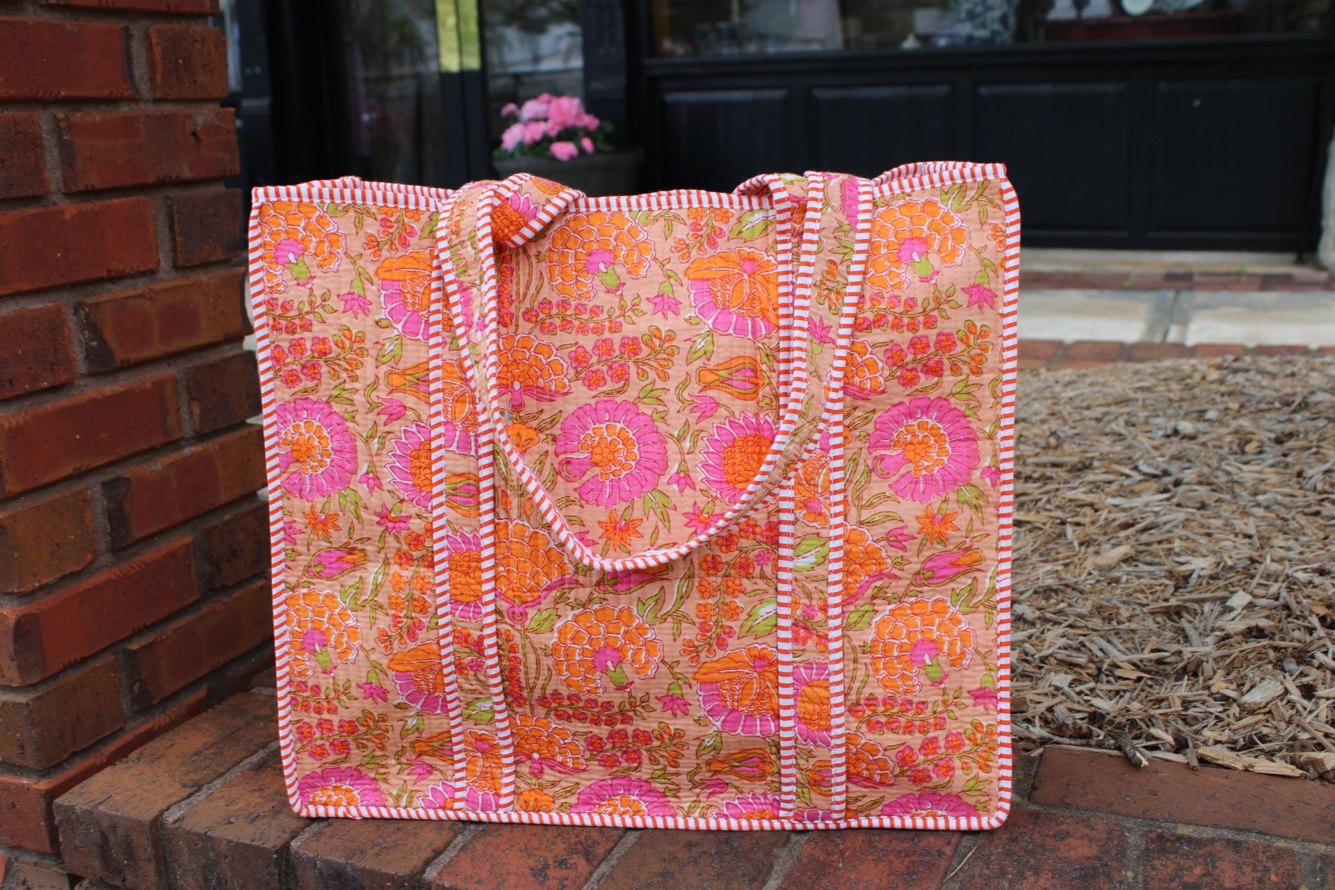 Quilted Tote In Peachy Keene