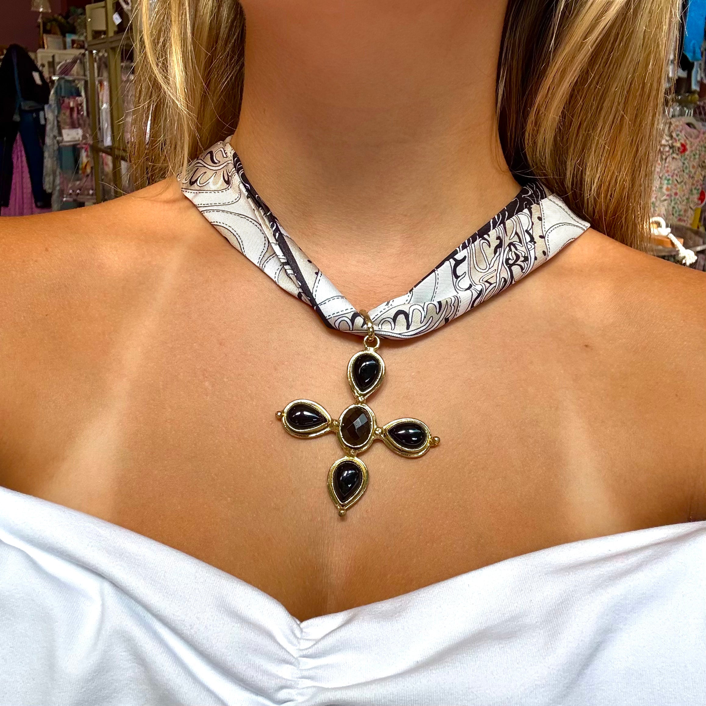 Cross Current Scarf Necklace
