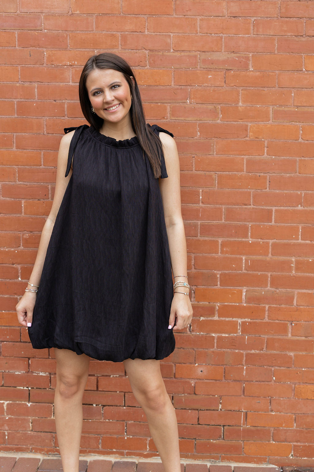 Bubble and Bows Dress In Black