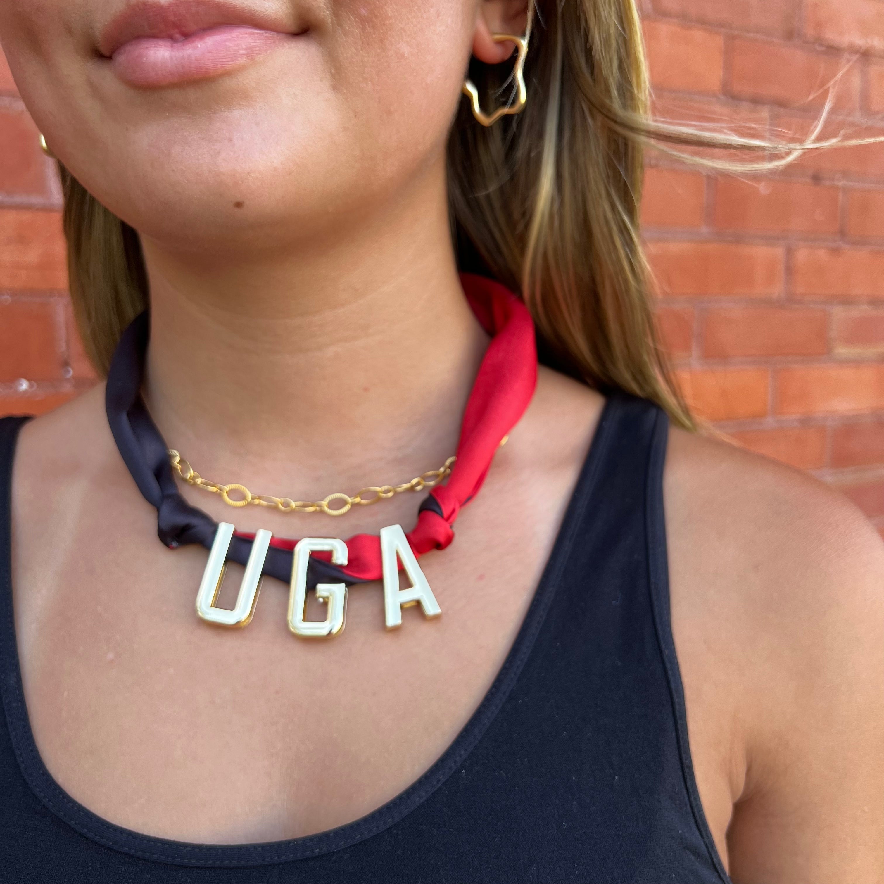 UGA Spirit Scarf Necklace