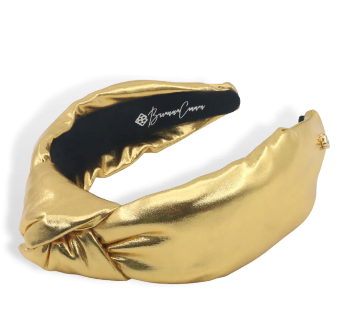 Gold Puff Metallic Knotted Headband