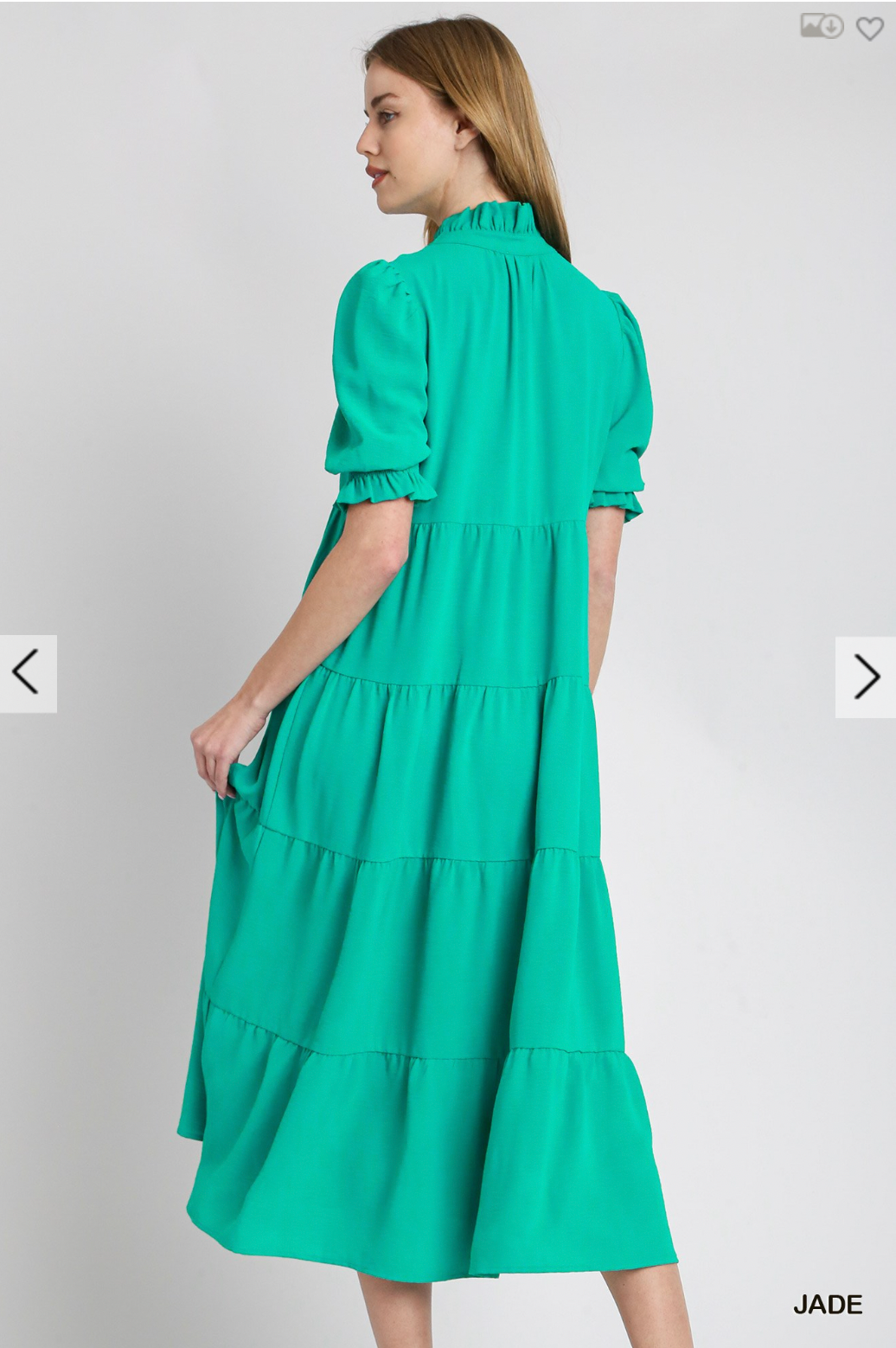 Sawyer Tiered Midi Dress In Jade