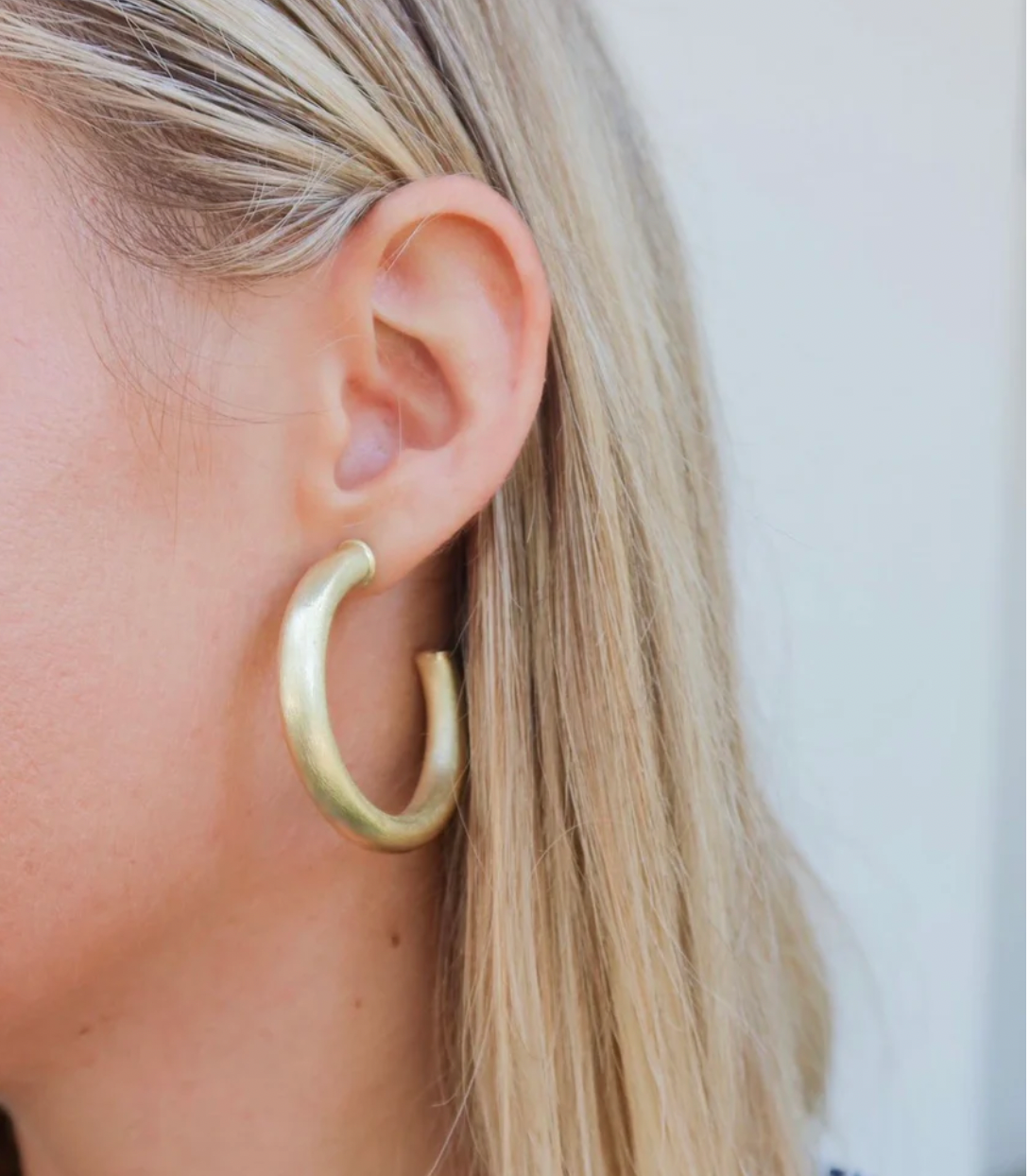 Silver Chantal Hoops 1.75"