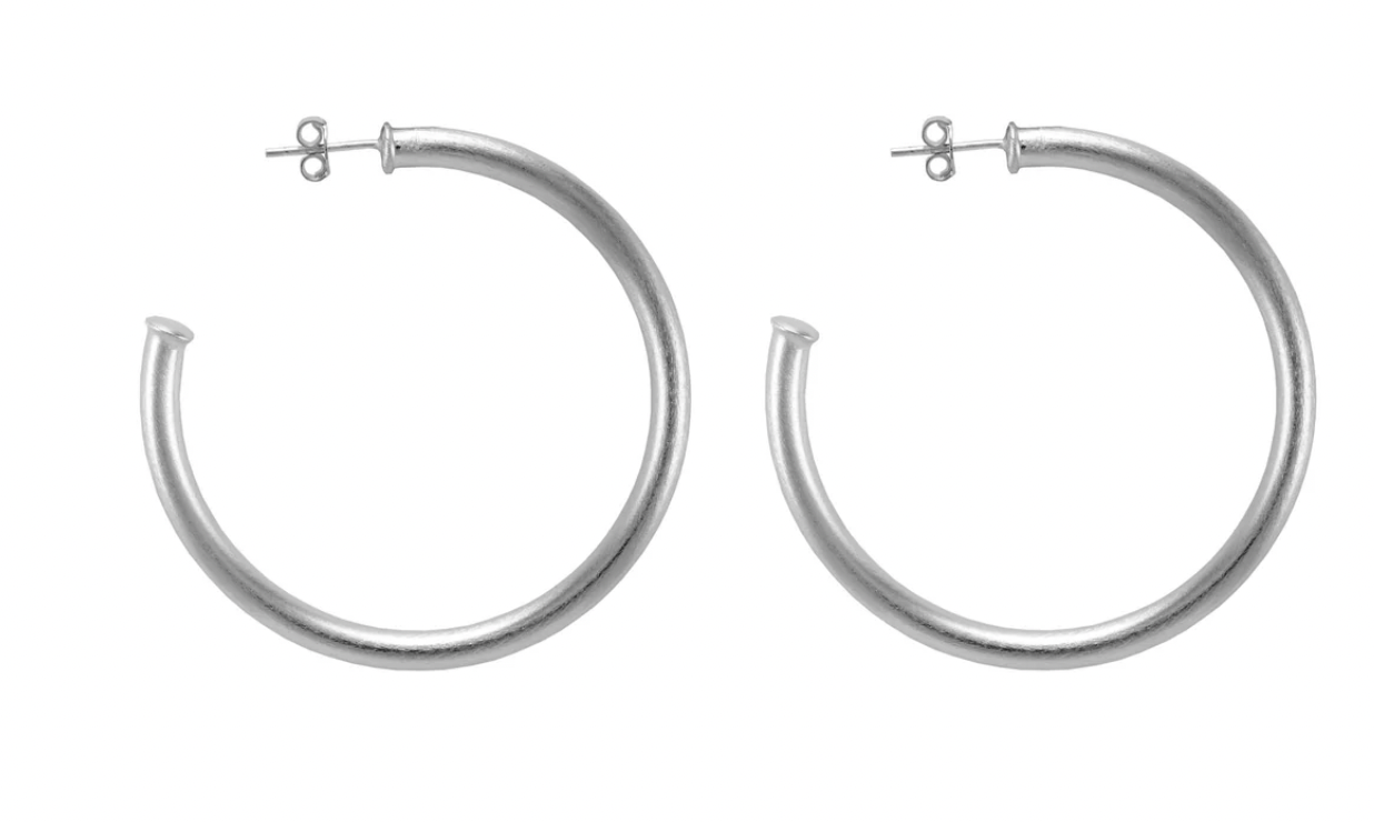 Silver Small Everybody's Favorite Hoops 2"