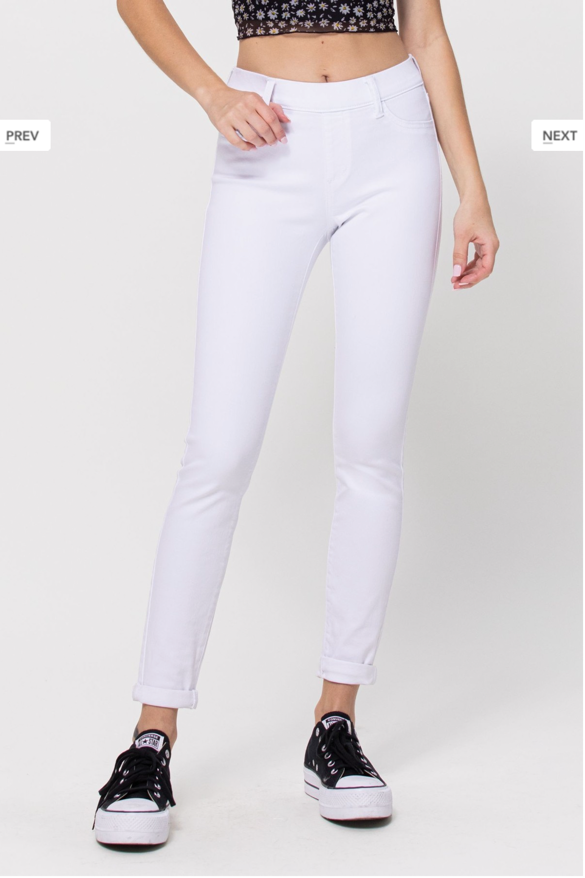 Poppy Pull On Jeans In White