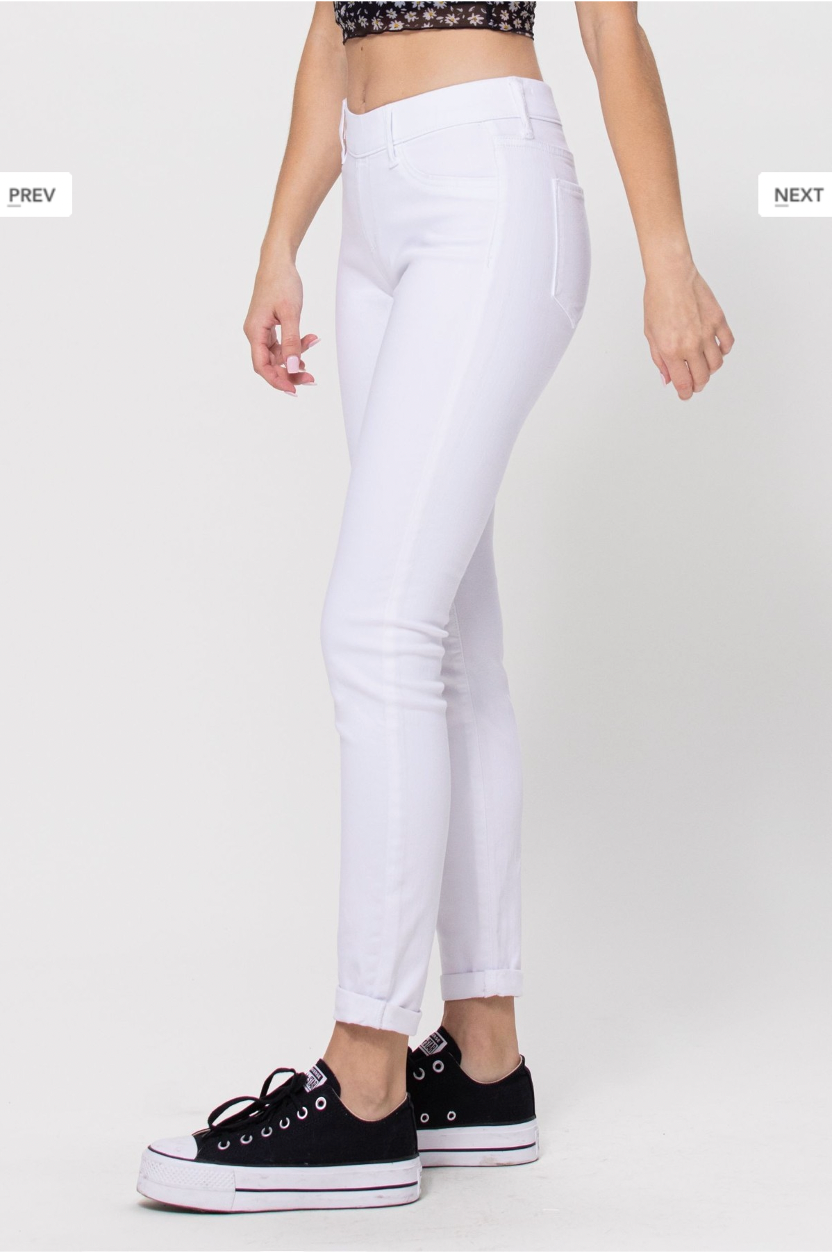 Poppy Pull On Jeans In White