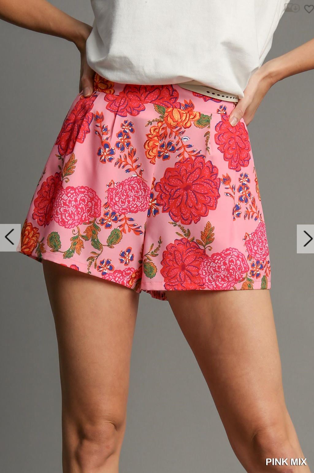 Indie Floral Print Shorts In Pink