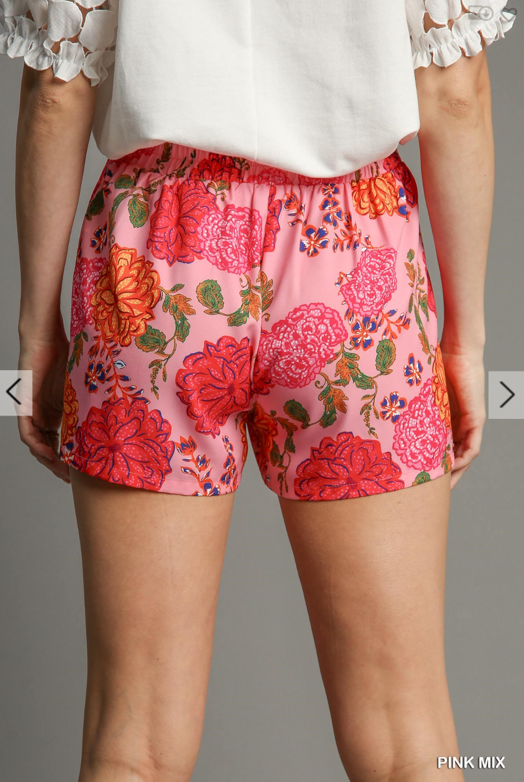 Indie Floral Print Shorts In Pink