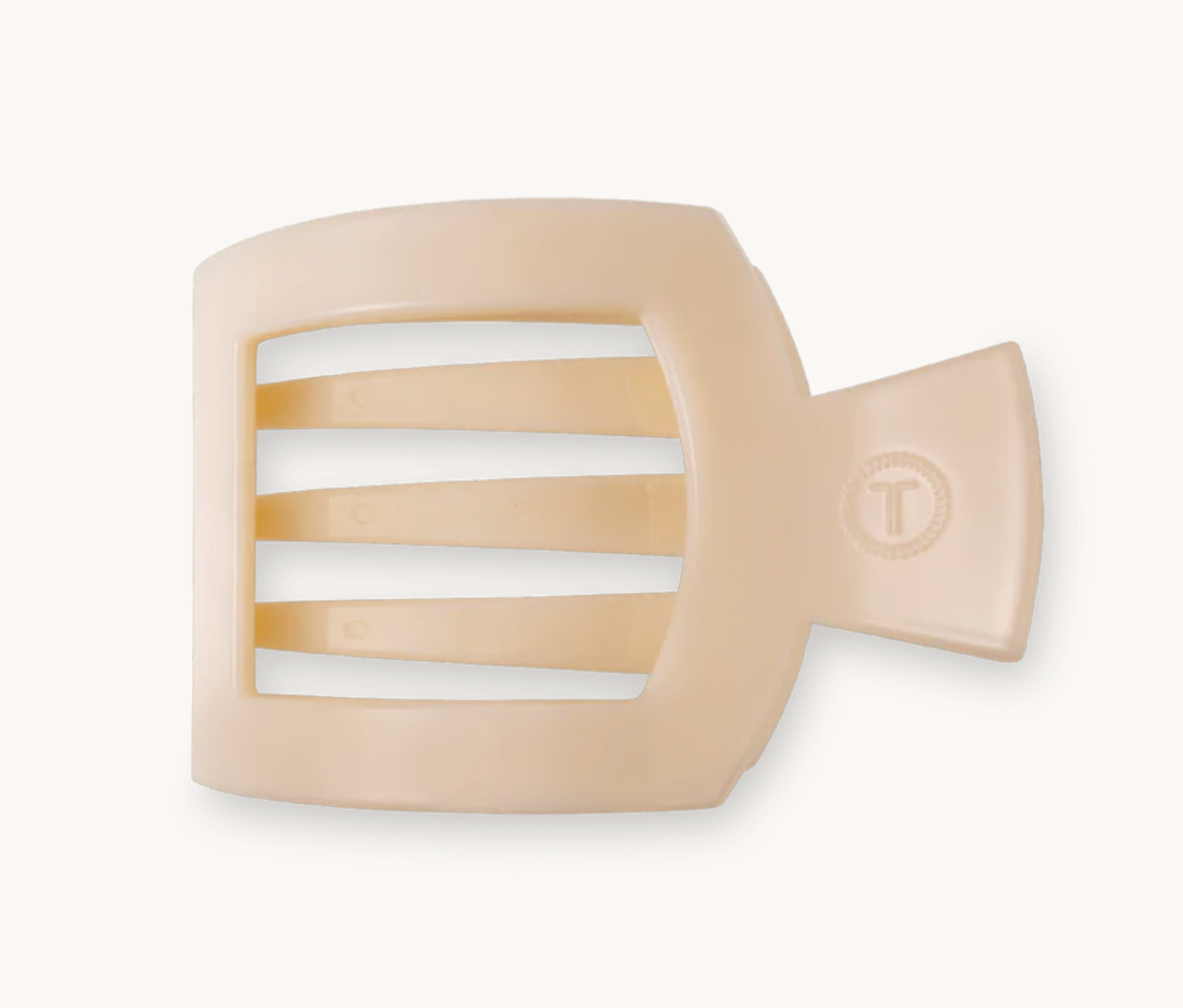 Almond Beige Medium Flat Square Clip