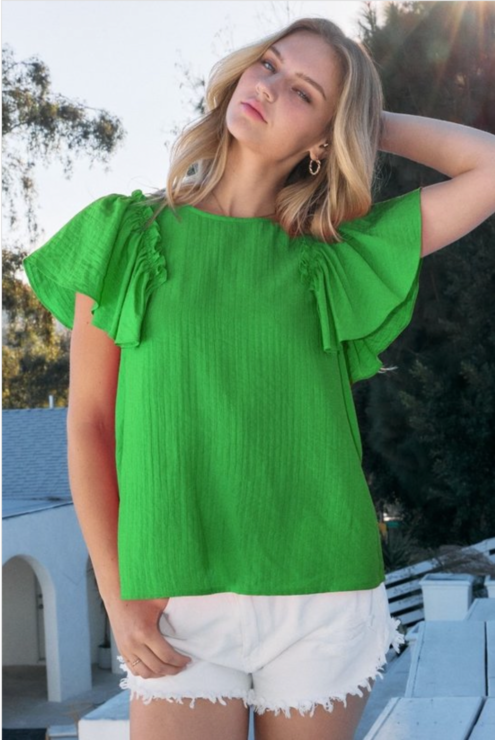 Baylor Ruffle Sleeve Top