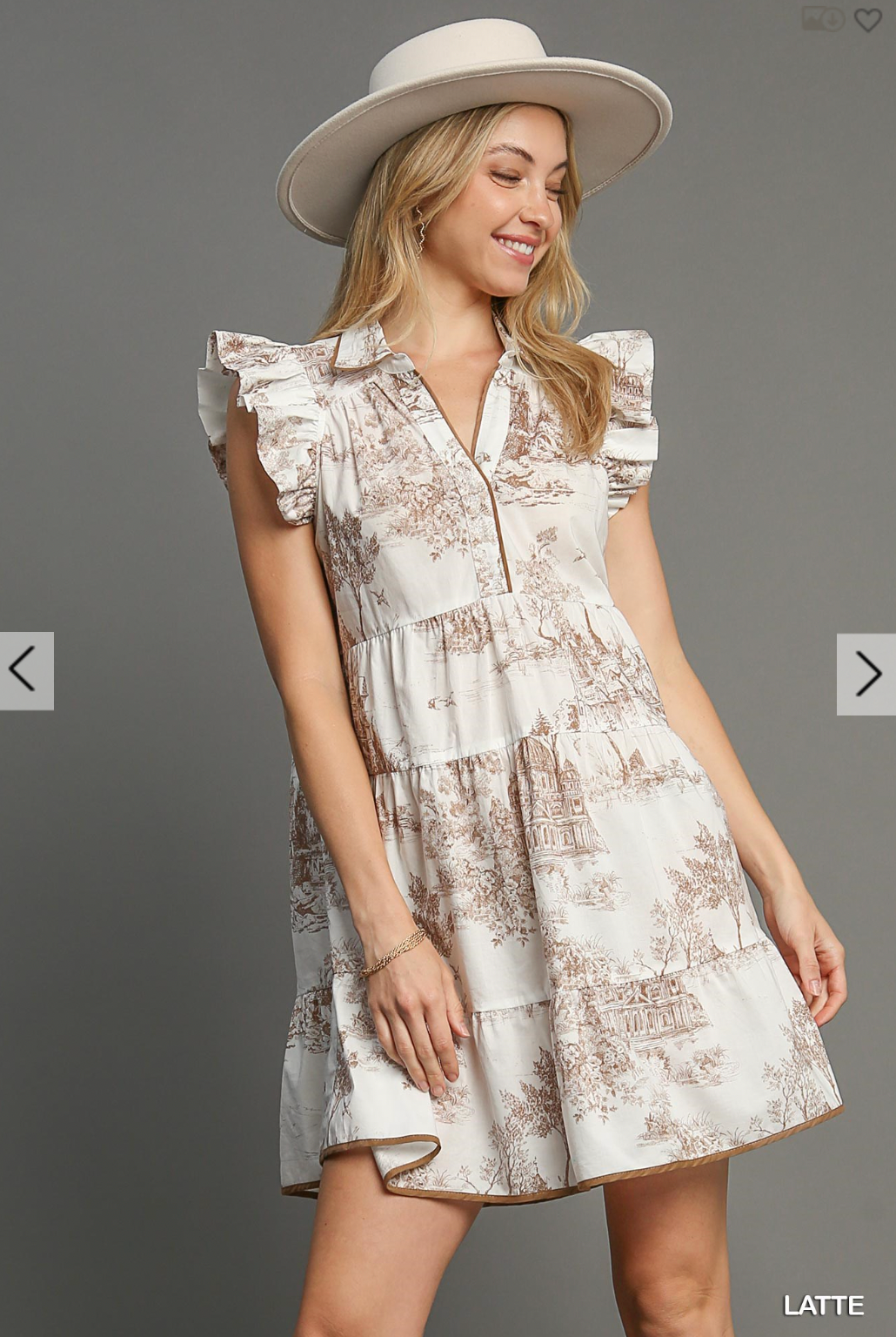 Holden Toile Dress In Latte