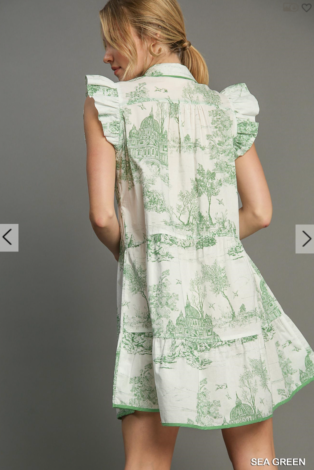 Holden Toile Dress In Sea Green