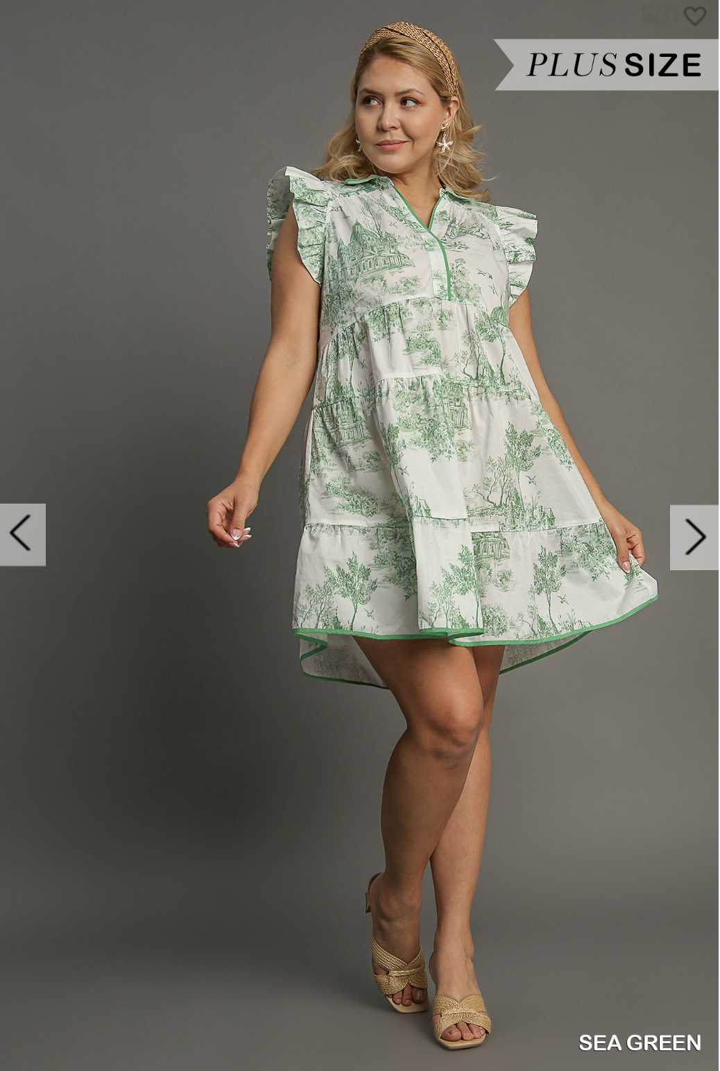 Holden Toile Dress In Sea Green