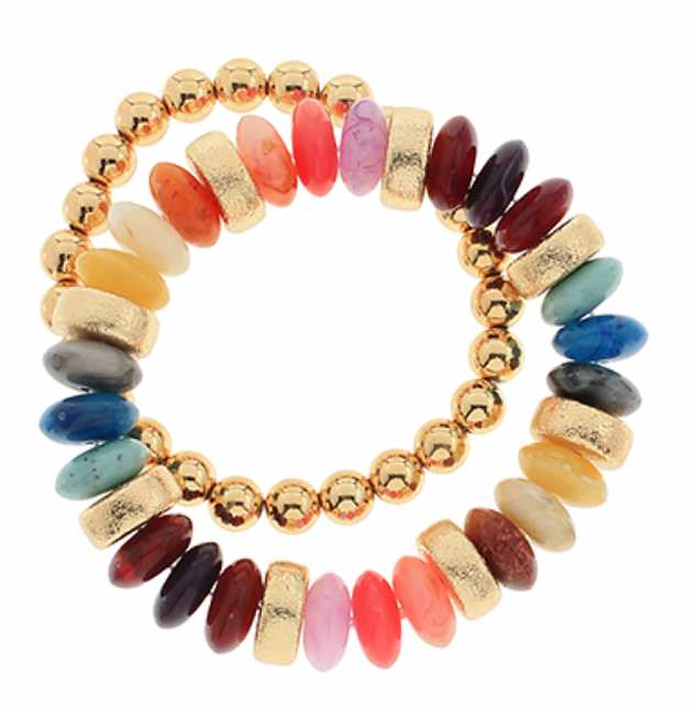 Never Miss Out Bracelet Set - Jewel Tones