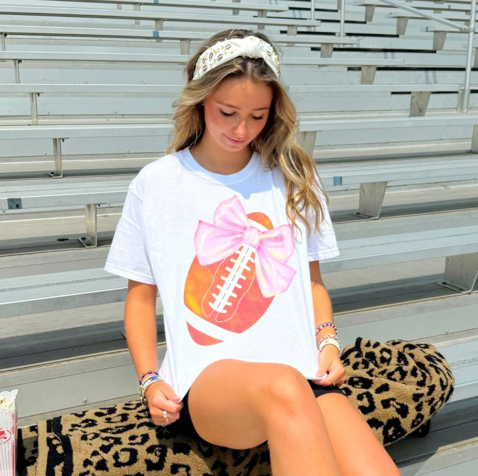 Football Bow Tee