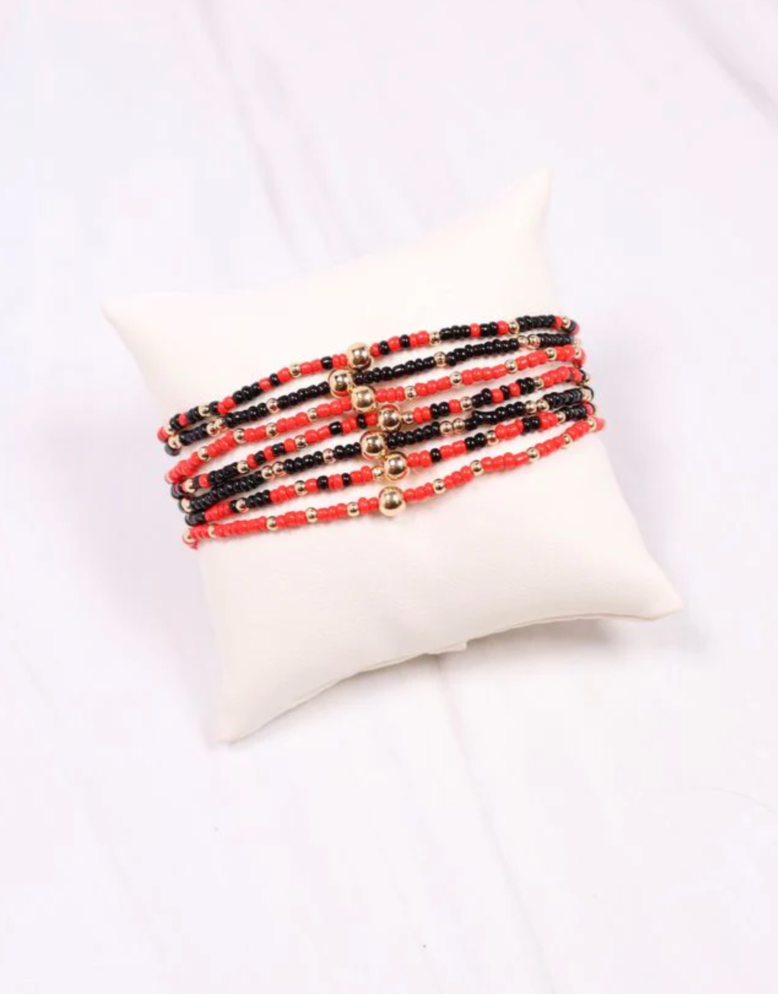 Touchdown Time Bracelet Set In Red