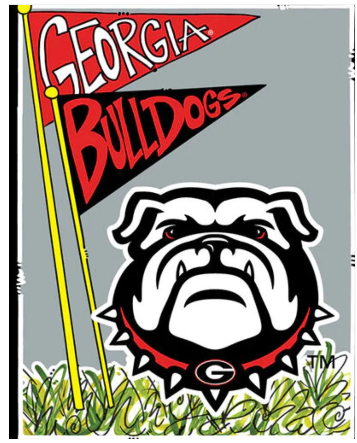 UGA Bulldog Pennants Flag