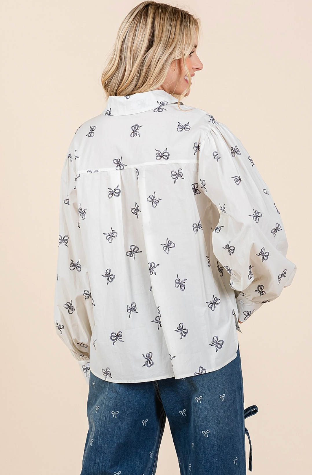 Baker Bow Print Top