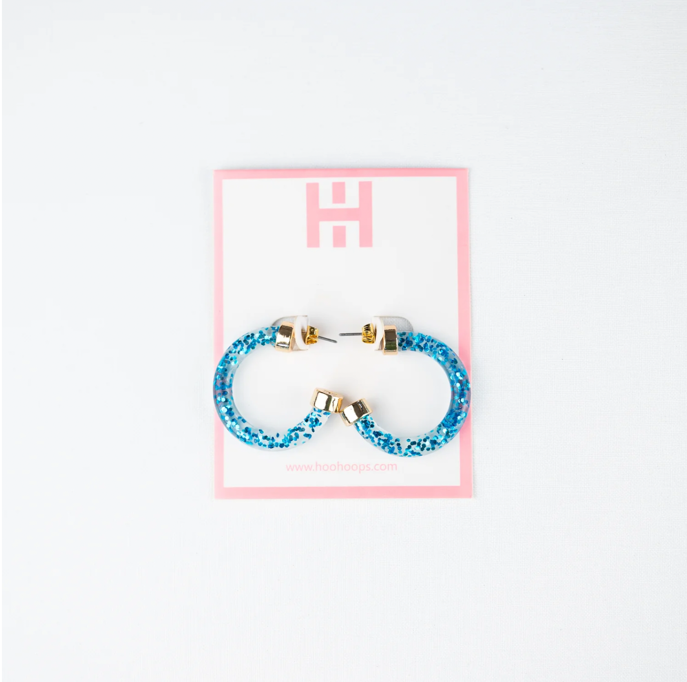 Mini Blue Glitter Hoops