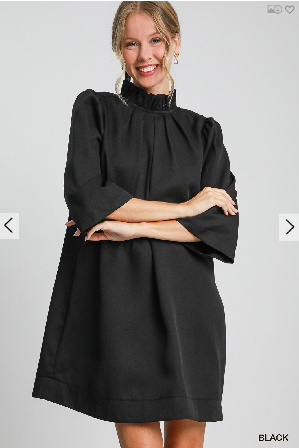 Keller High Neck Dress In Black