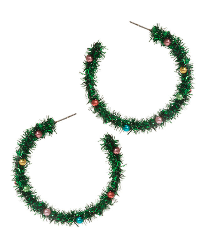 Festive Flair Hoops In Green