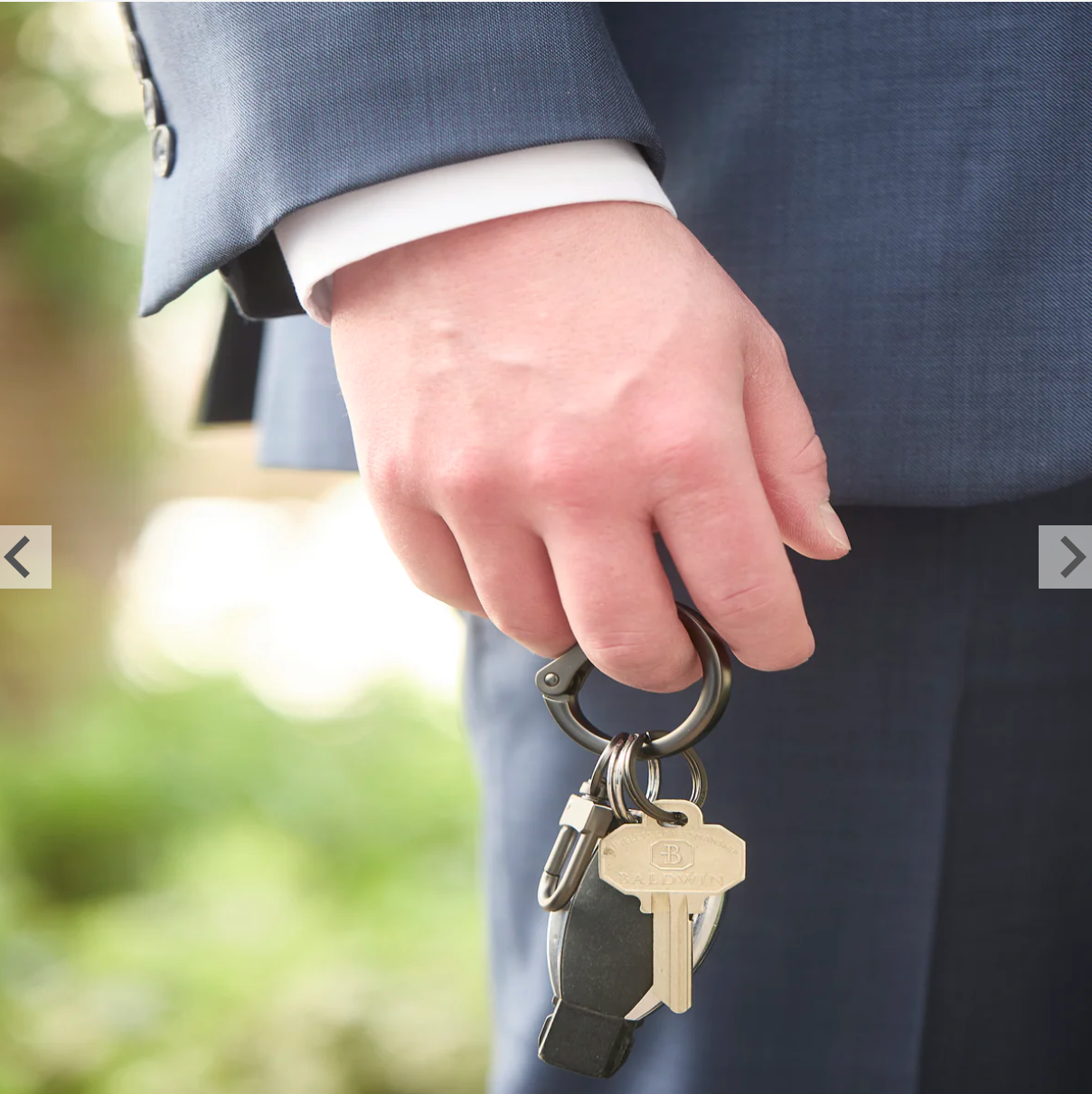 Men's Keychain - Sleek Matte Black O-Boy Keyring