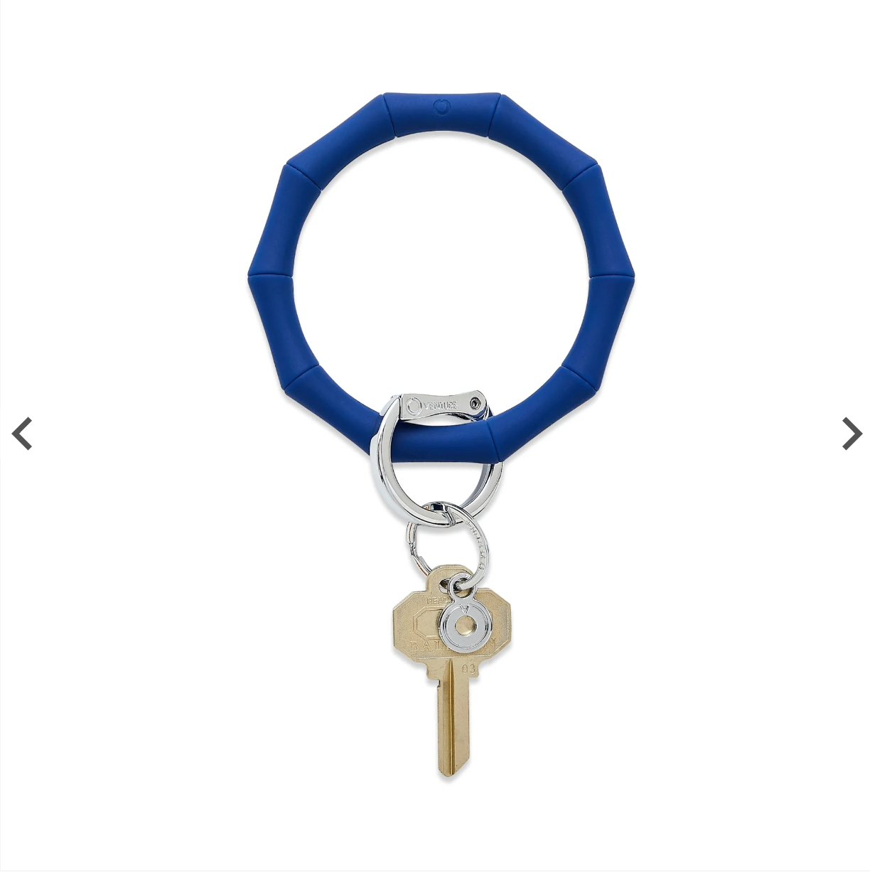 Silicone Big O® Key Ring - Navy Bamboo