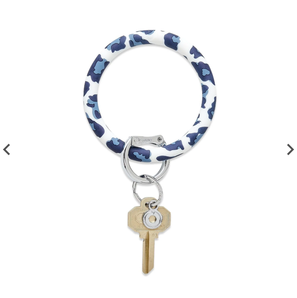 Silicone Big O® Key Ring - Navy Leopard