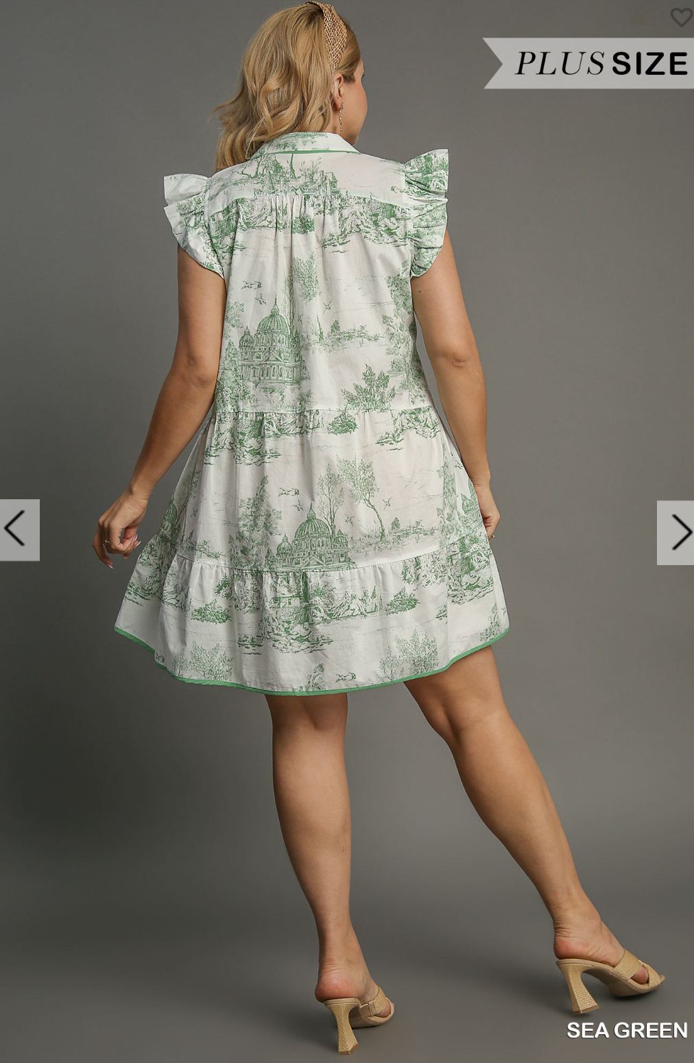 Holden Toile Dress In Sea Green