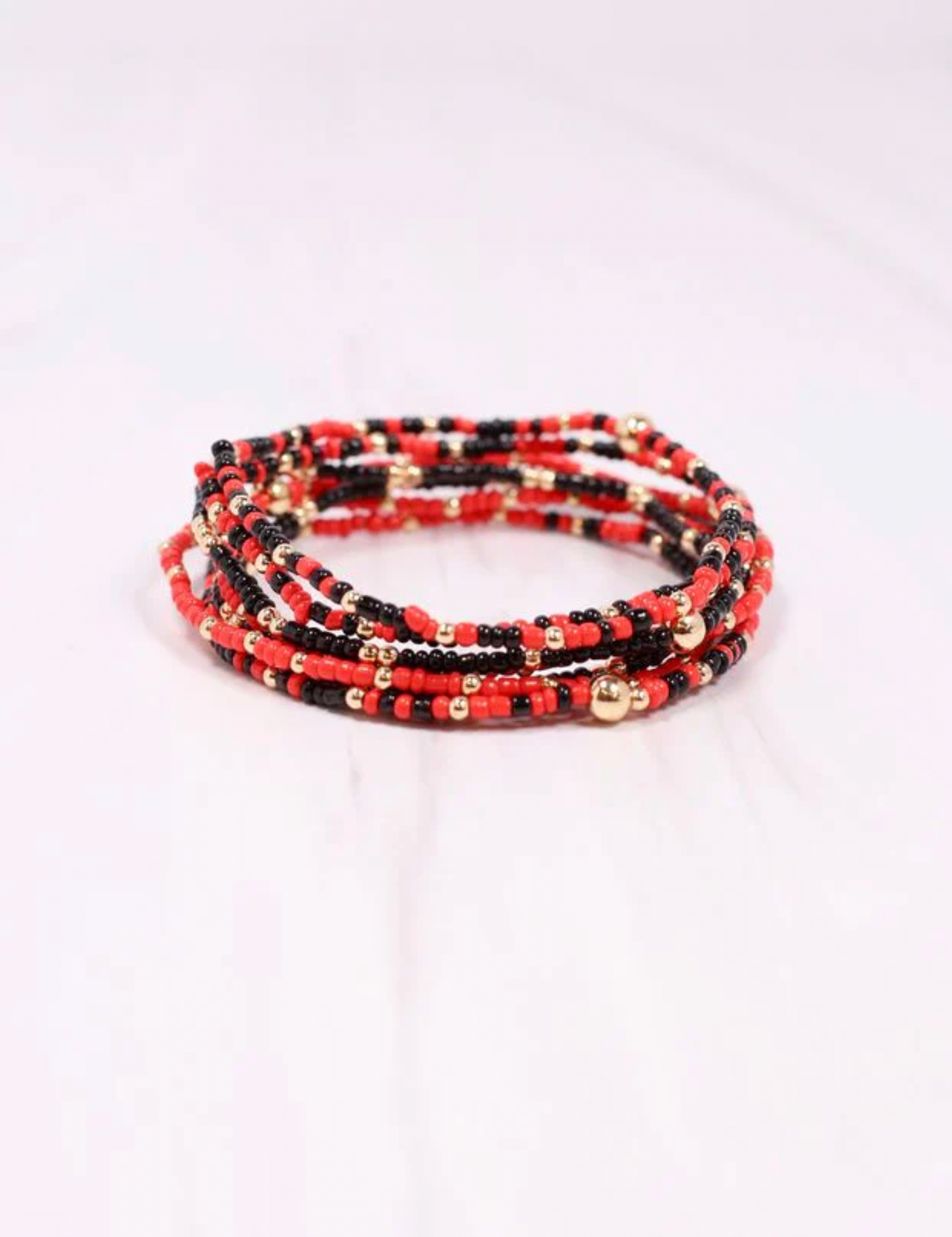 Touchdown Time Bracelet Set In Red