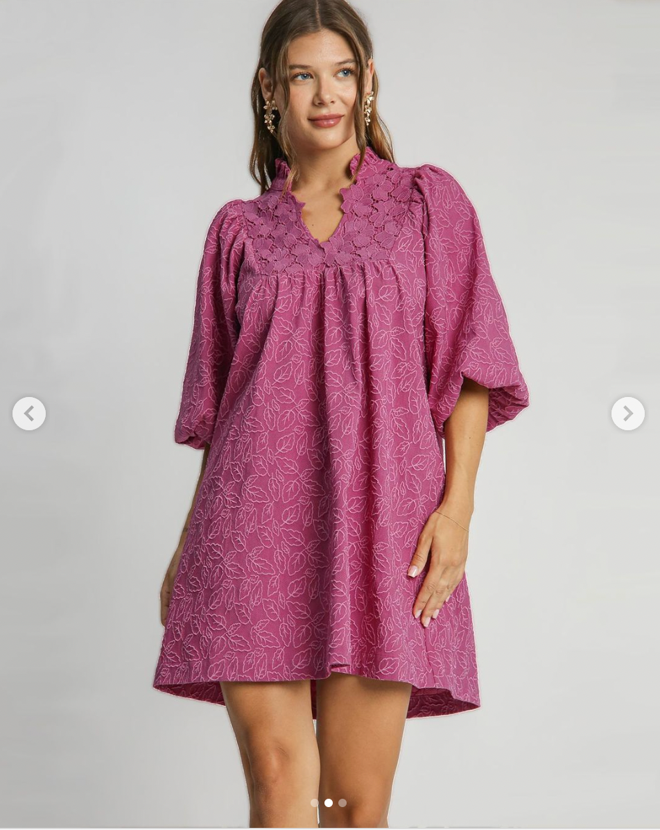 Channing Floral Dress In Magenta