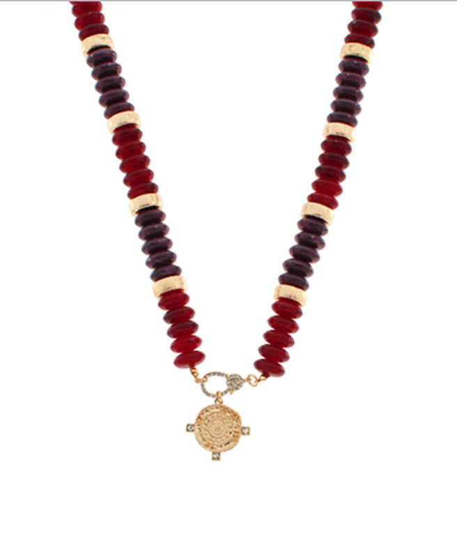 Notice Me Necklace In Burgundy