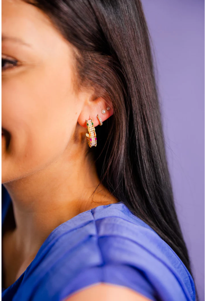 Avery Hoops In Rainbow