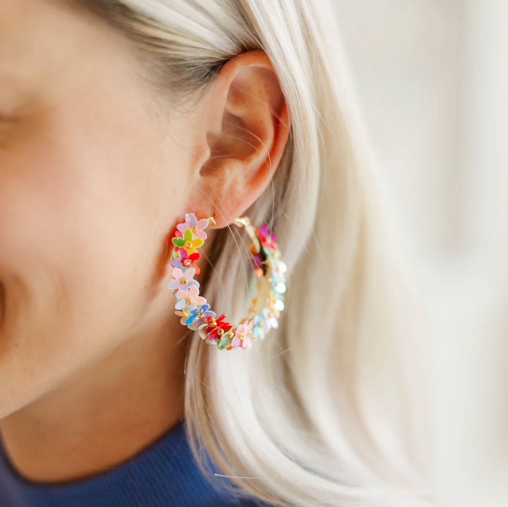 Lily Flower Hoops In Rainbow