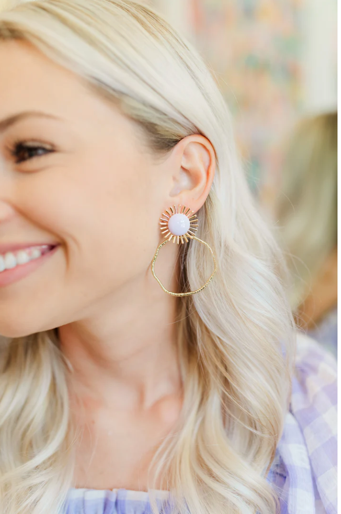 Lilac Sunburst Hoops