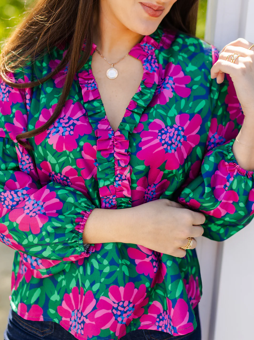 Lexi Top In Wildflower Navy