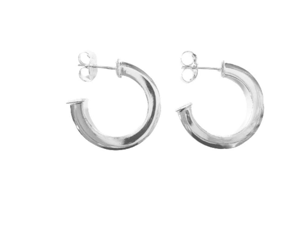 Bianca Hoops in Shiny Silver Plated