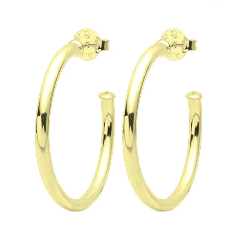 Small Everybody's Favorite Hoops in Brushed 18K Gold Plated