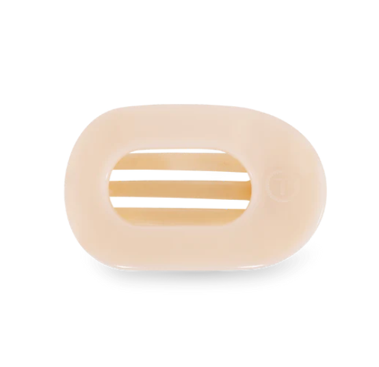 Almond Beige Small Flat Round Clip